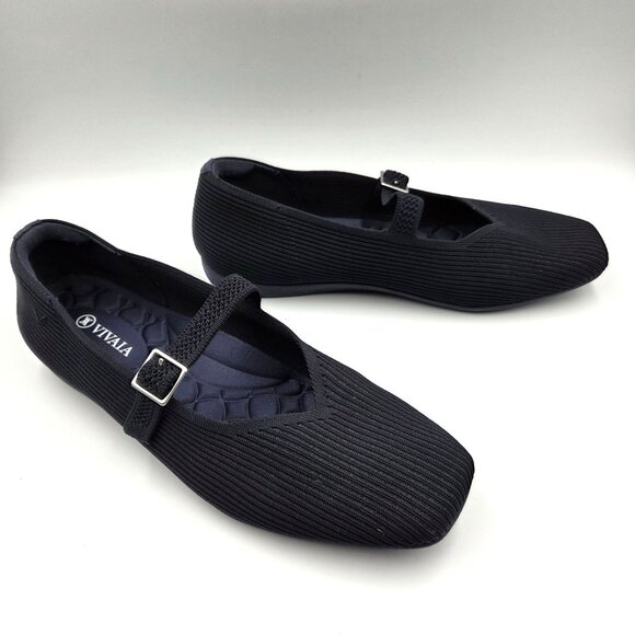 Vivaia Shoes Womens 42 /10.5 Navy Blue Margot Square Toe Mary Jane - Picture 5 of 10